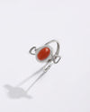 Balanced Coral (Moonga) Ring – 925 Silver - #1155 Ov - Myra