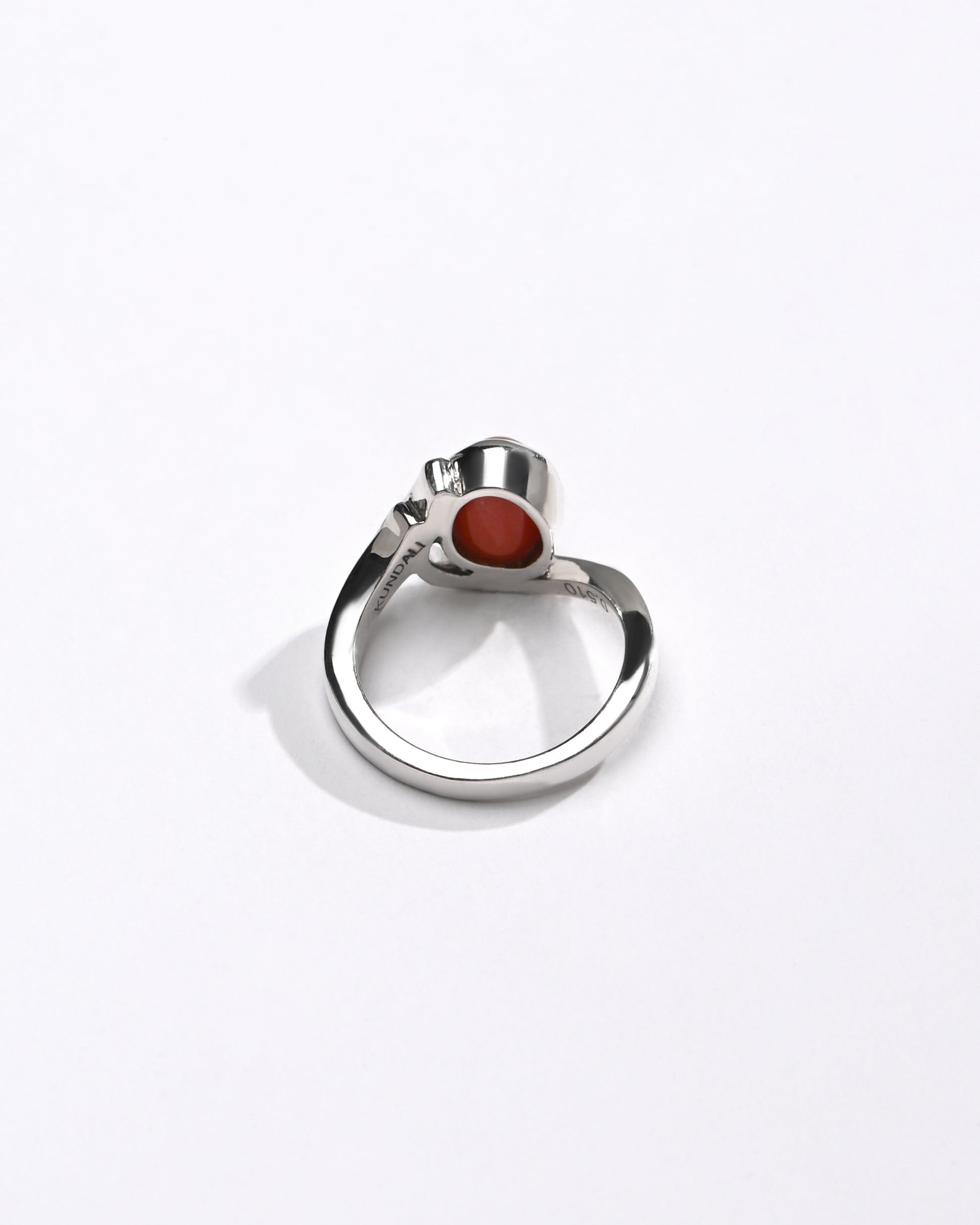 Classic Red Coral (Moonga) Ring in Sterling Silver – #1176 Ov - Myra