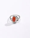 Radiant Red Moonga Ring for Gift in 925 Silver from Myra Gems