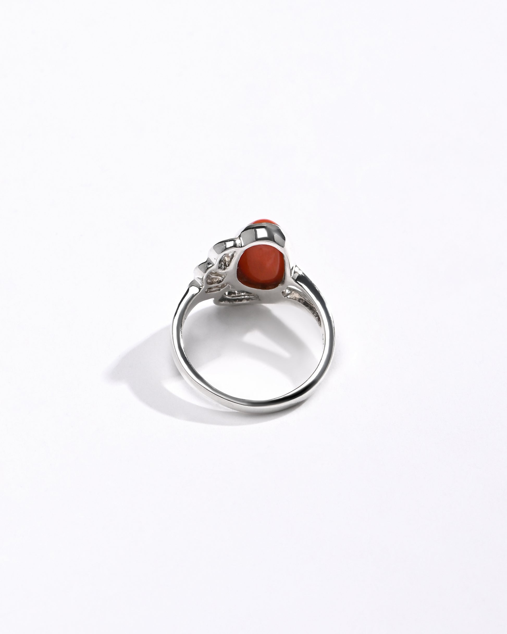 Radiant Red Moonga Ring for Gift in 925 Silver from Myra Gems