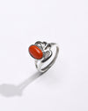 Radiant Red Moonga Ring for Gift in 925 Silver from Myra Gems