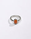Comfort Fit Coral (Moonga) Ring – 925 Silver - #1218 Ov - Myra