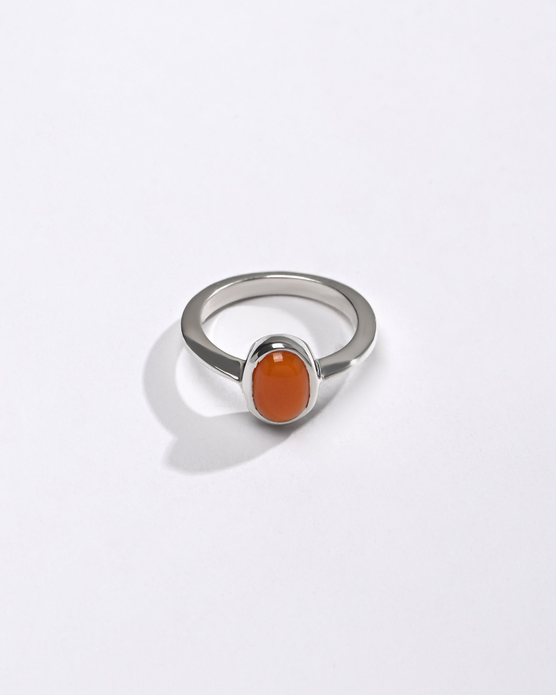 Comfort Fit Coral (Moonga) Ring – 925 Silver - #1218 Ov - Myra