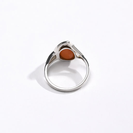 Smart Coral (Moonga) Ring – 925 Silver - #1192 Ov - Myra