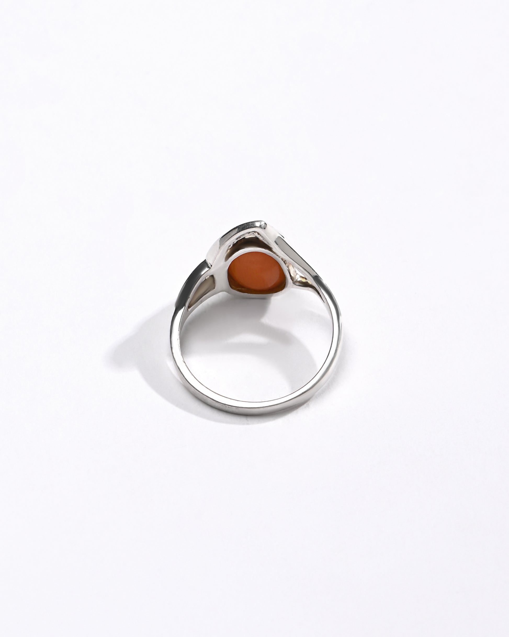 Smart Coral (Moonga) Ring – 925 Silver - #1192 Ov - Myra