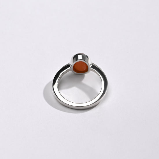 Comfort Fit Coral Moonga Rings in 925 Silver from Myra Gems 