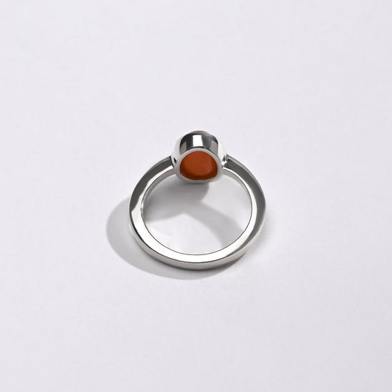 Comfort Fit Coral (Moonga) Ring – 925 Silver - #1218 Ov - Myra