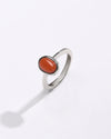 Comfort Fit Coral (Moonga) Ring – 925 Silver - #1218 Ov - Myra