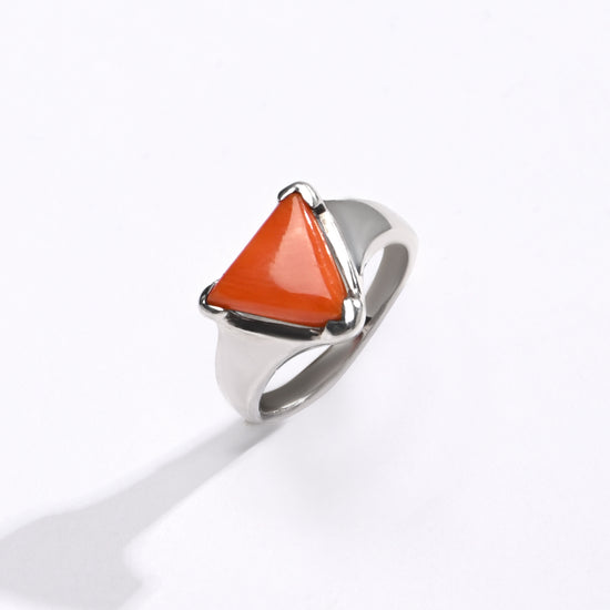 Royal Coral (Moonga) Ring – 925 Silver - #1234N3 Tr - Myra
