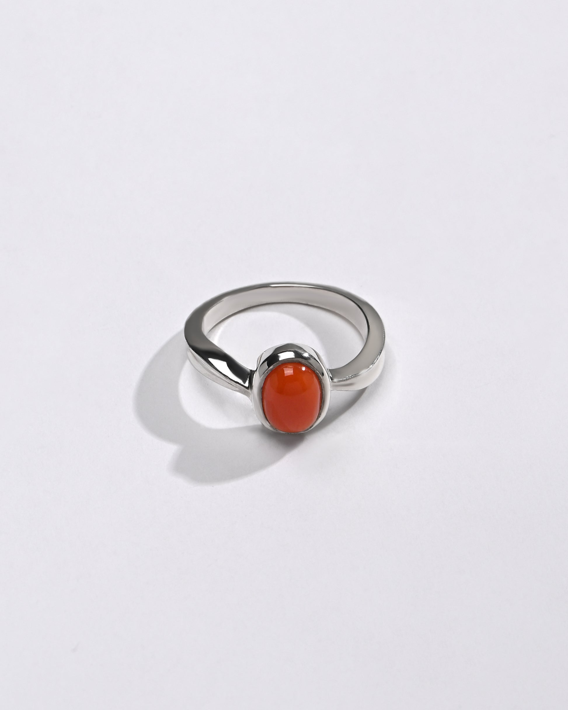 Bold Coral (Moonga) Ring – 925 Silver - #1201 Ov - Myra