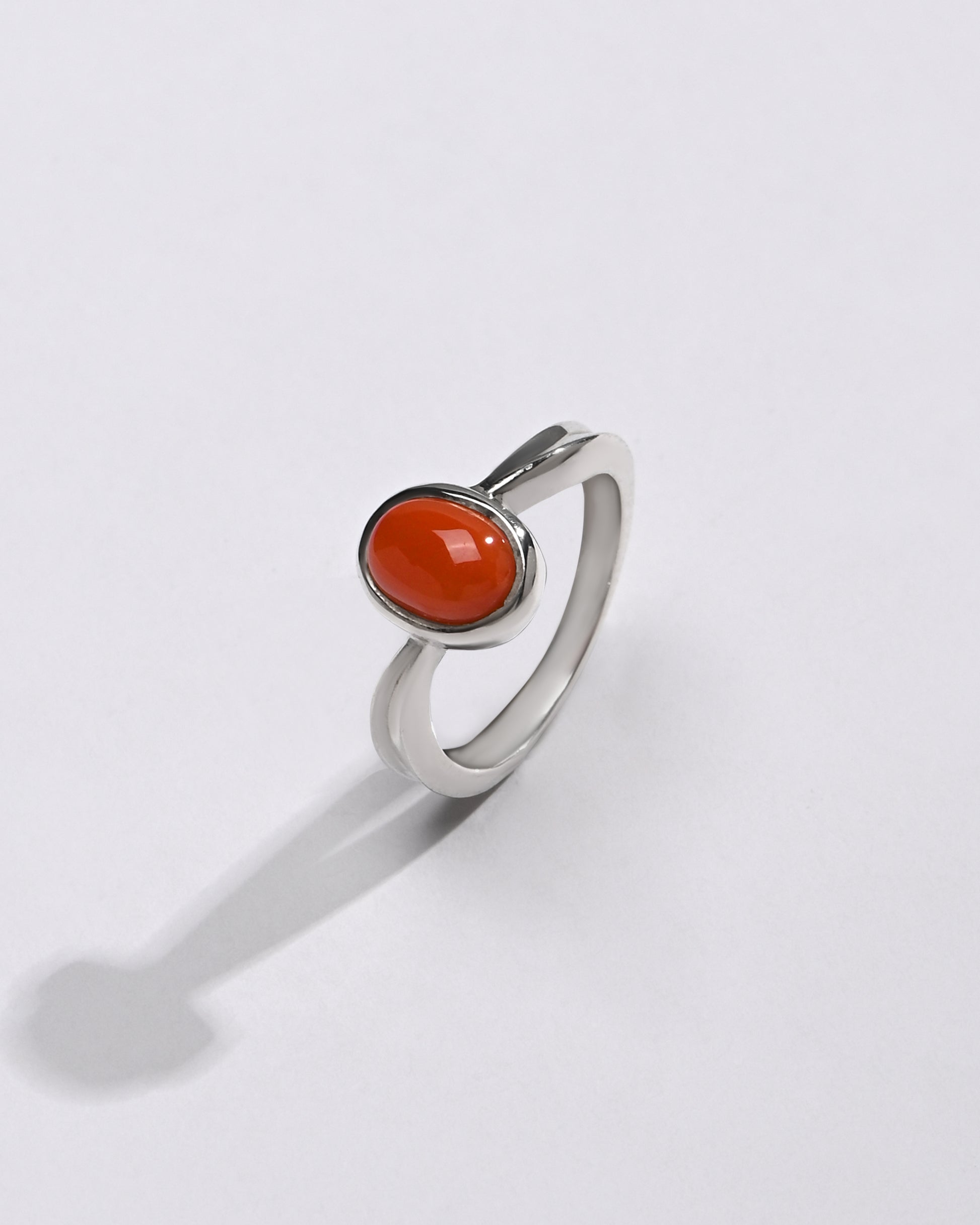 Bold Coral (Moonga) Ring – 925 Silver - #1201 Ov - Myra