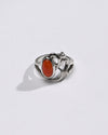 Rich-Hue Coral (Moonga) Ring – 925 Silver - #1284 Ov - Myra