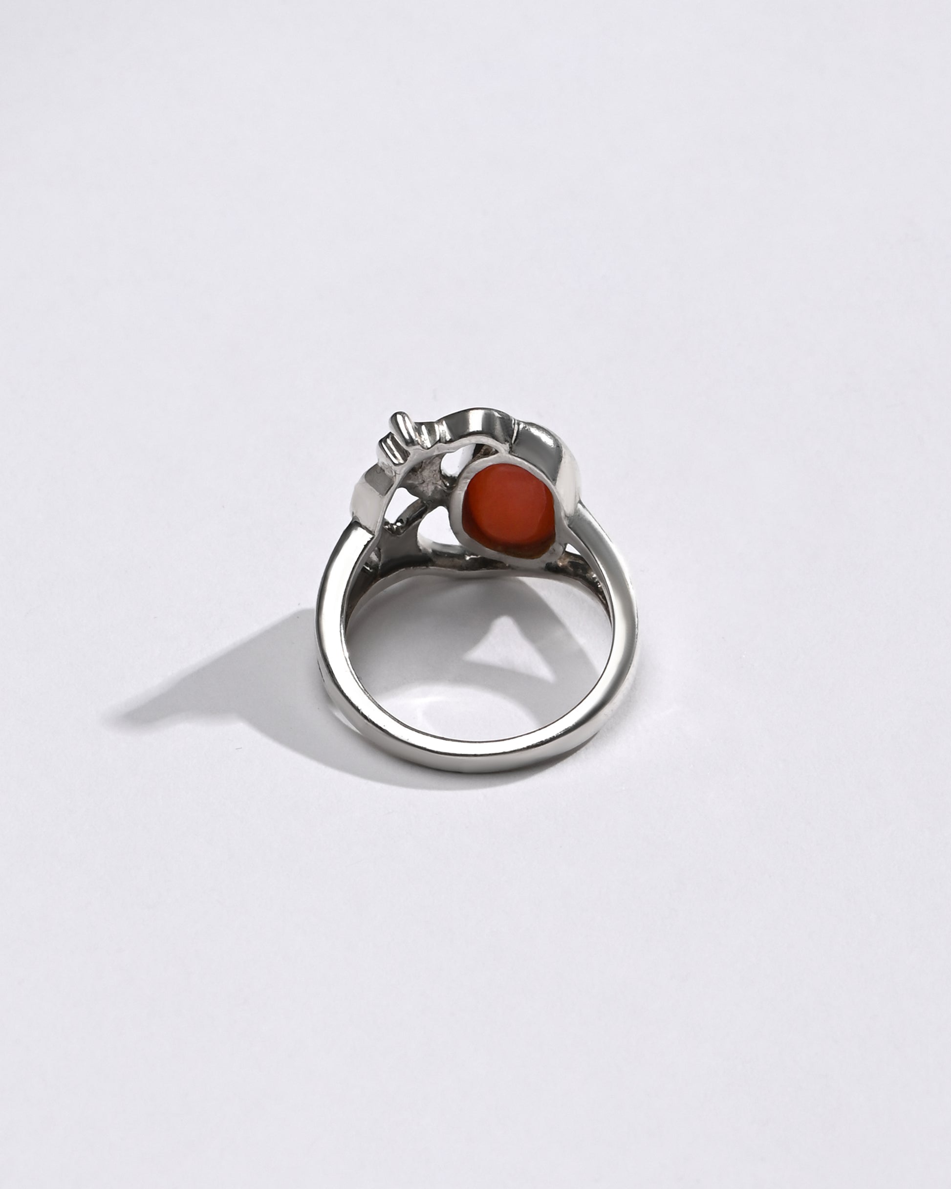 Rich-Hue Coral (Moonga) Ring – 925 Silver - #1284 Ov - Myra