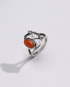 Rich-Hue Coral (Moonga) Ring – 925 Silver - #1284 Ov - Myra