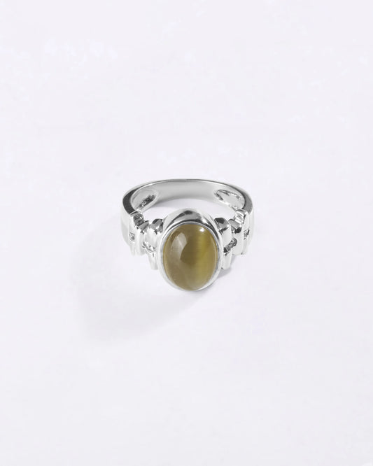 Exotic Cat's Eye (Lehsunia) Ring in 925 Silver - Shakti