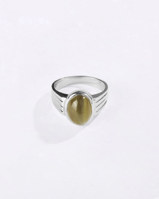 Vintage Cat's Eye (Lehsunia) Ring in 925 Sterling Silver - Shakti