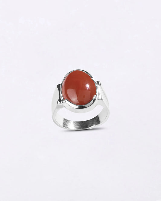 Statement Coral Ring in 925 Sterling Silver - Nova