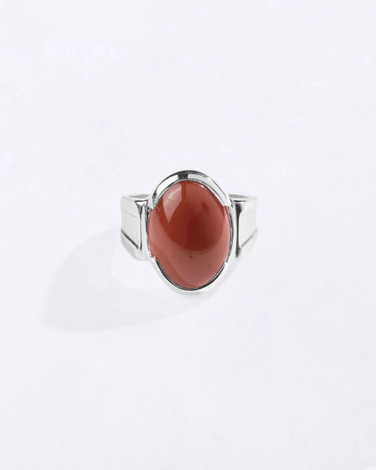 Statement Coral Ring in 925 Sterling Silver - Nova