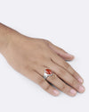 Statement Coral Ring in 925 Sterling Silver - Nova