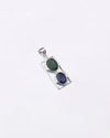 Dual Emerald Blue Sapphire Pendant in 925 Silver