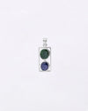 Dual Emerald Blue Sapphire Pendant in 925 Silver