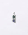 Dual Emerald Blue Sapphire Pendant in 925 Silver