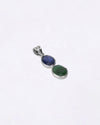 Dual Emerald Neelam Pendant in 925 Silver