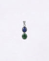 Dual Emerald Neelam Pendant in 925 Silver