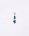 Dual Emerald Neelam Pendant in 925 Silver