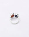 Natural Dual Blue Sapphire Coral Ring in 925 Sterling Silver