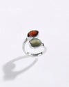 Natural Dual Cat's Eye Hessonite Ring in 925 Sterling Silver