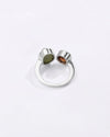 Minimalist Dual Cat's Eye Hessonite Ring in 925 Sterling Silver