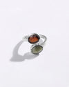 Natural Dual Cat's Eye Hessonite Ring in 925 Sterling Silver