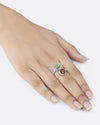 Natural Dual Cat's Eye Hessonite Ring in 925 Sterling Silver
