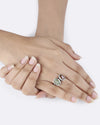 Minimalist Dual Cat's Eye Hessonite Ring in 925 Sterling Silver