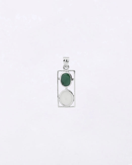 Dual Emerald Opal Pendant in 925 Silver