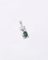 Dual Pearl Emerald Pendant in 925 Silver