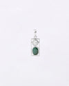 Dual Pearl Emerald Pendant in 925 Silver