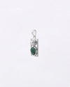 Dual Pearl Emerald Pendant in 925 Silver