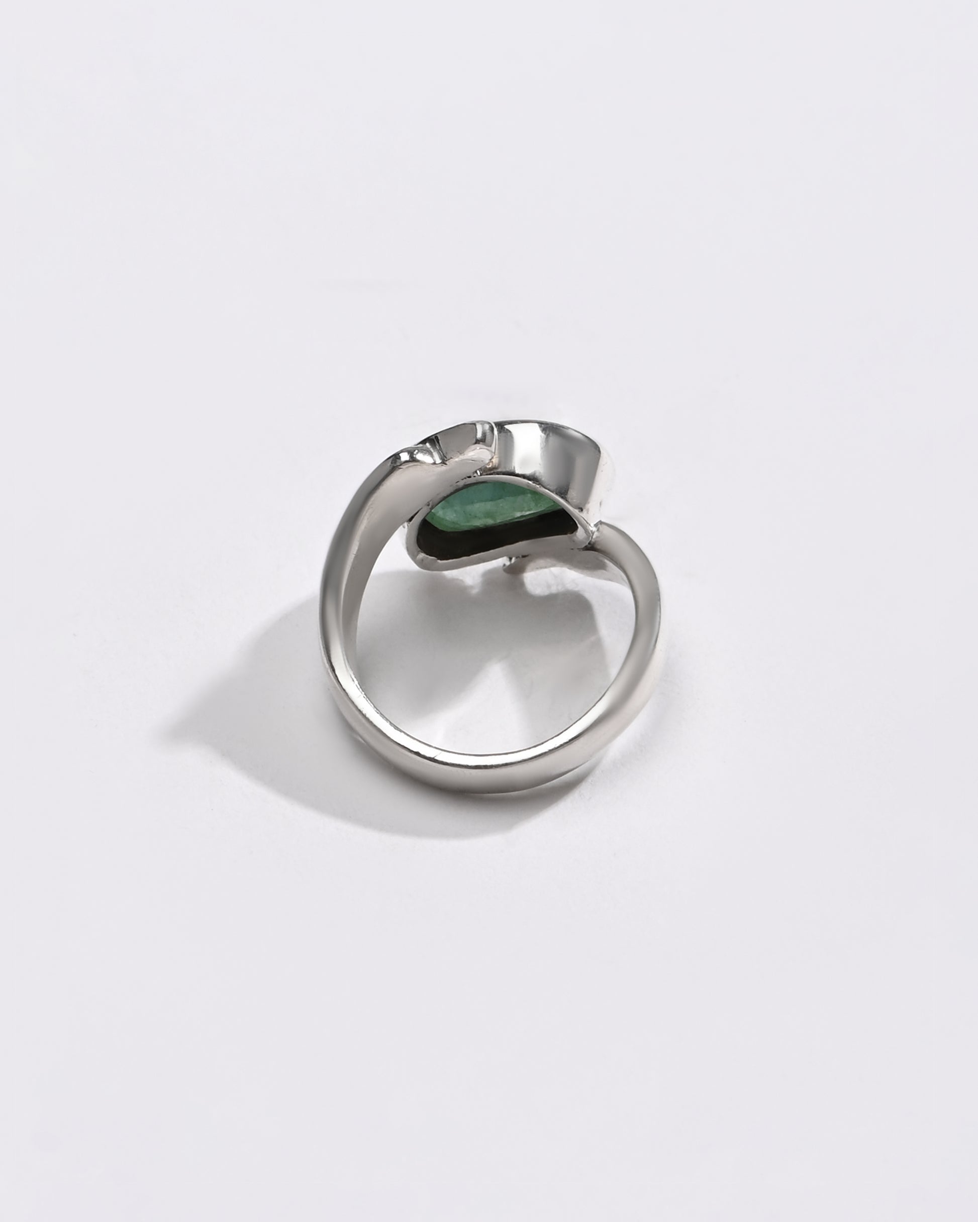 925 Silver Emerald (Panna) Ring - #1103B - Myra