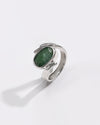 925 Silver Emerald (Panna) Ring - #1103B - Myra