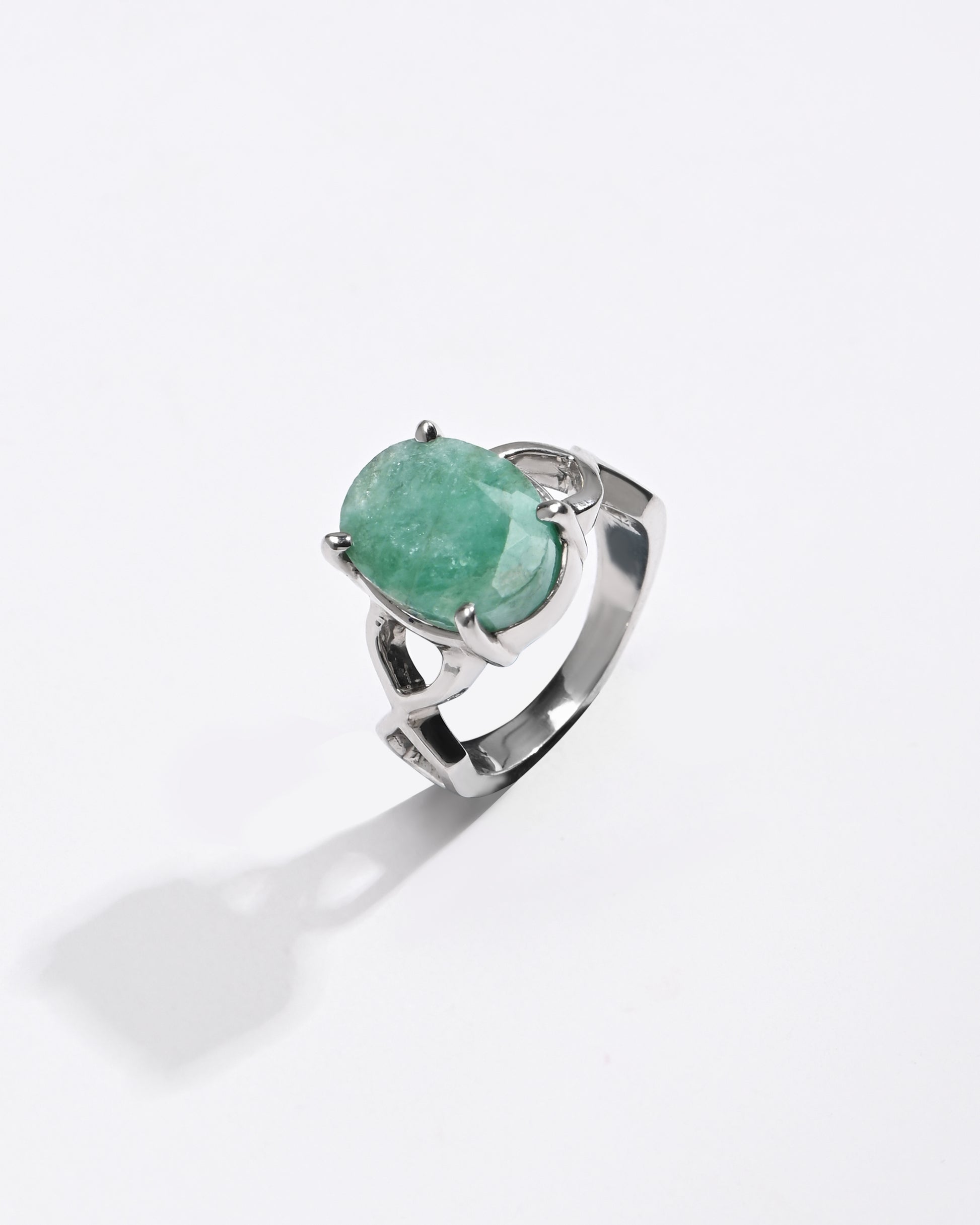 Grandeur Emerald (Panna) Ring – 925 Silver - #1105N4 - Myra