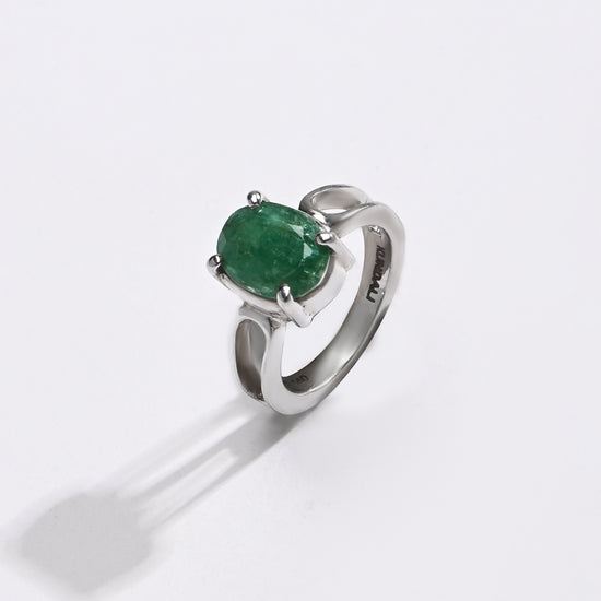 Smart Emerald (Panna) Ring – 925 Silver - #1112N4 - Myra