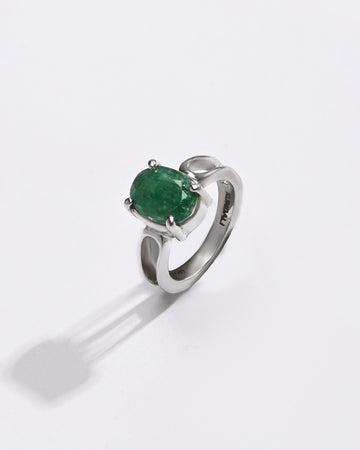 Smart Emerald (Panna) Ring – 925 Silver - #1112N4 - Myra