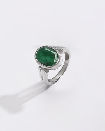 Signature Emerald (Panna) Ring – 925 Silver - #1148B - Myra