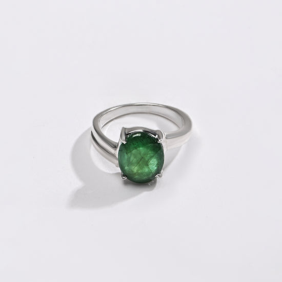 Shimmer Emerald (Panna) Ring – 925 Silver - #1153N4 - Myra