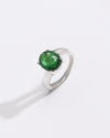 Shimmer Emerald (Panna) Ring – 925 Silver - #1153N4 - Myra