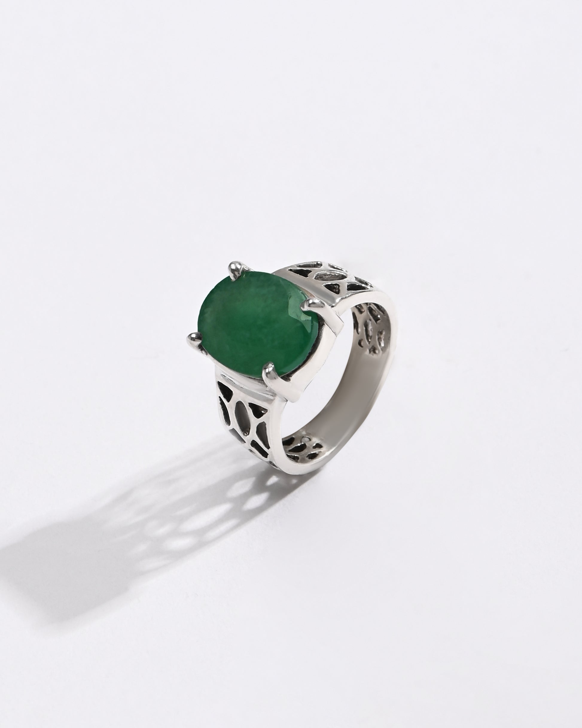 Men emerald stone ring