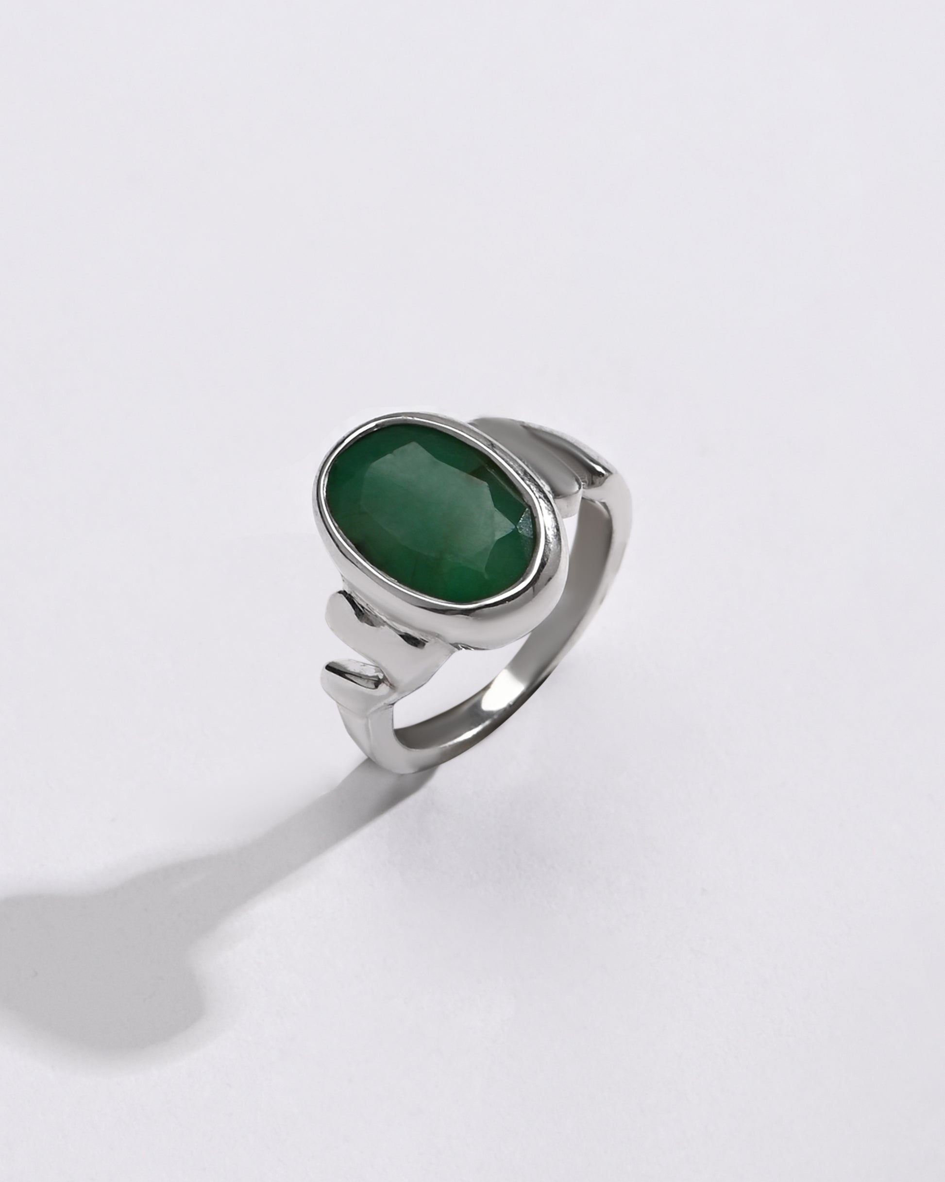 Clean Emerald (Panna) Ring – 925 Silver Finish - #1196B - Myra