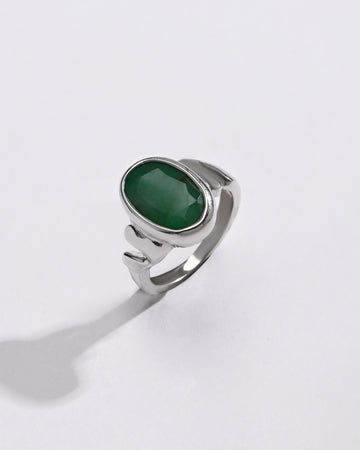 Clean Emerald (Panna) Ring – 925 Silver Finish - #1196B - Myra